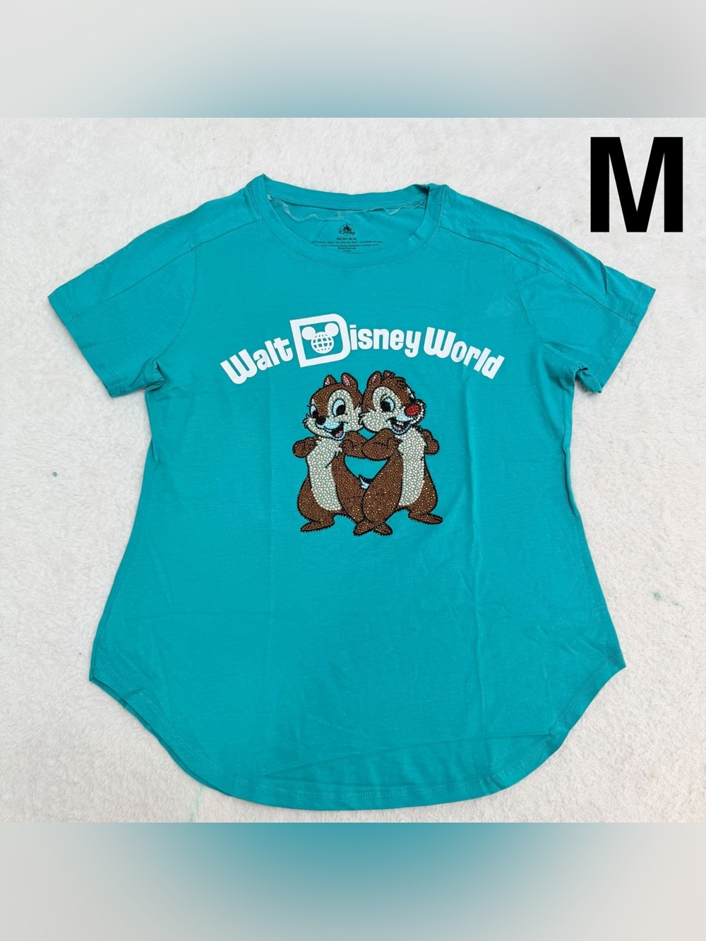 NWOT Walt Disney world Disney Parks Chip N Dale Rhinestone short sleeve Shirt M
